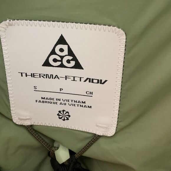 Sz S Nike ACG Lunar Lake Therma Fit ADV Puffer Jacket Oil Green FB8121-386 - Picture 6 of 13